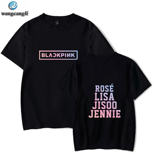 Us 714 32 Offaliexpresscom Buy Kpop Blackpink Tshirt T Shirt Women Korean Black Pink T Shirt Harajuku Womens Cotton Short Sleeve Camisas - 