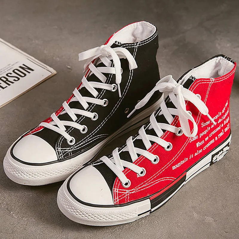

High Top Shoes Women Plus Size 270 mm Designer Sneakers 2020 Fashion High Top Sneakers Autumn Women's Canvas Shoes