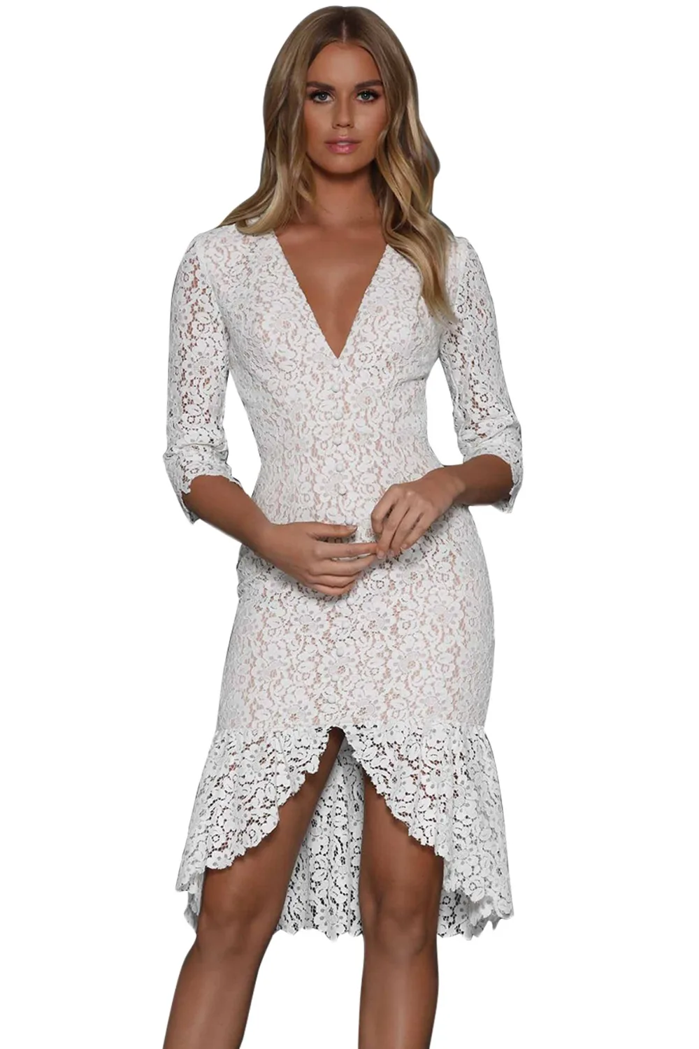 Button-Down-Detail-White-Lace-Midi-Dress-LC610461-1