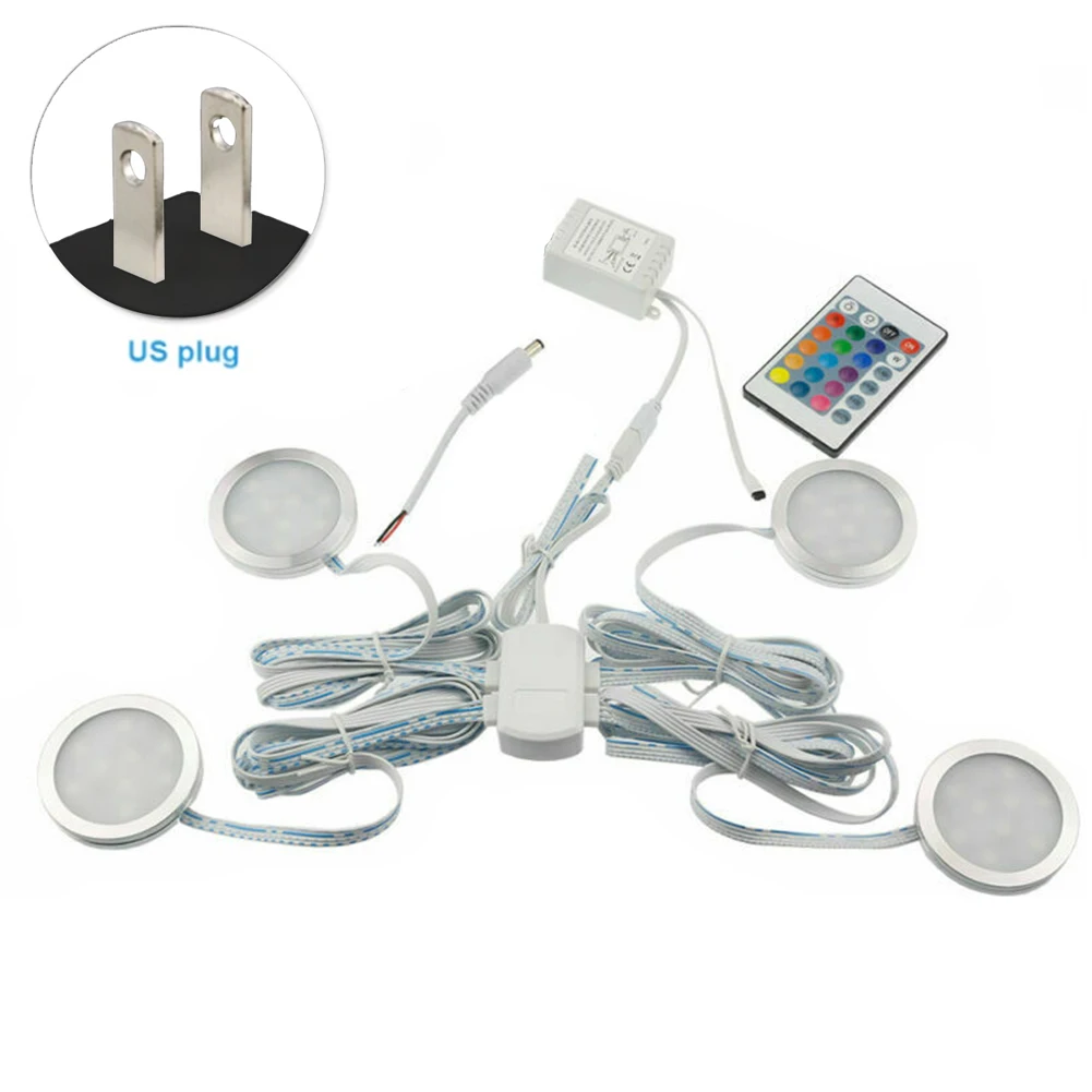 

Cabinet Light Decoration RGB Wardrobe Display Lamp Recessed Showcase Ultra-Thin Panel Night Remote Control Kit Under Kitchen Led