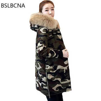 

2020 Winter Women Coat New Korean Style Bodycon Thickening Down Cotton Jacket Femme Camouflage Parka Cotton Padded Overcoat A353