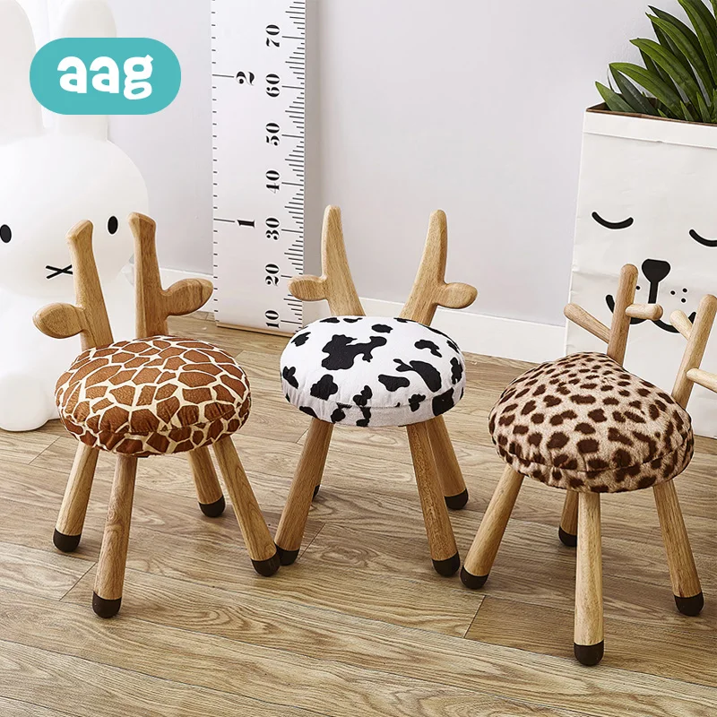 AAG Baby Chair Modern Design Soft Solid Wooden Seat Animal Design Child Kid Wood Chair Sofa Kids Cute Lovely Best Gifts