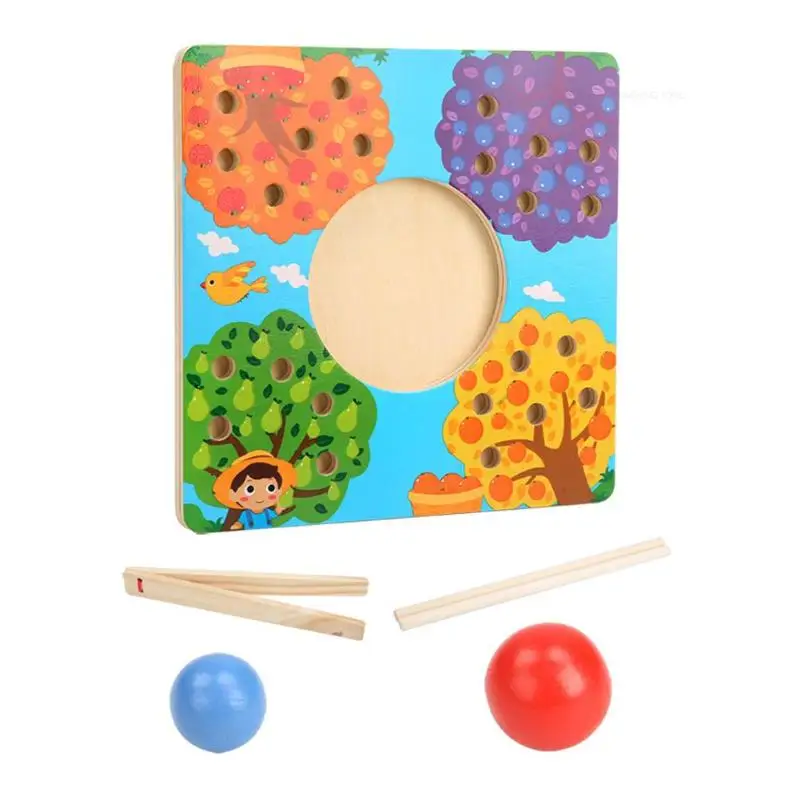  Color Cognition Attention Training Clip Ball Wooden Teaching Aids Board Environmental Protection Sm - 4000016720955