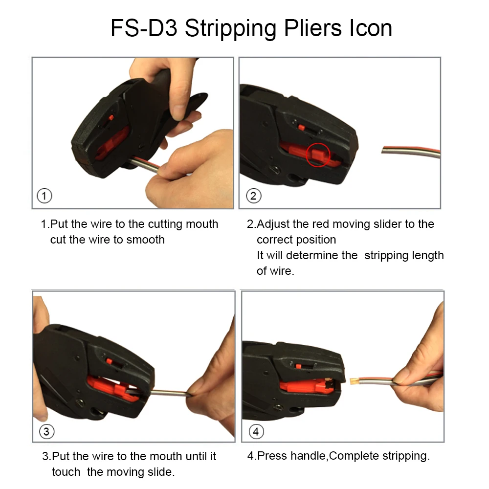 FS-D3 саморегулирующийся изоляции провода зачистки провода разделение стриппер диапазона 0,08-6mm2 хорошее качество инструмент кусачки