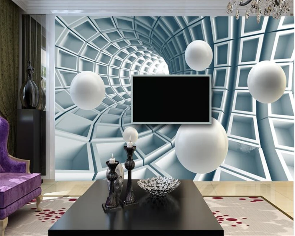 Beibehang Kualitas Tinggi Sederhana Wallpaper Abstrak Terowongan