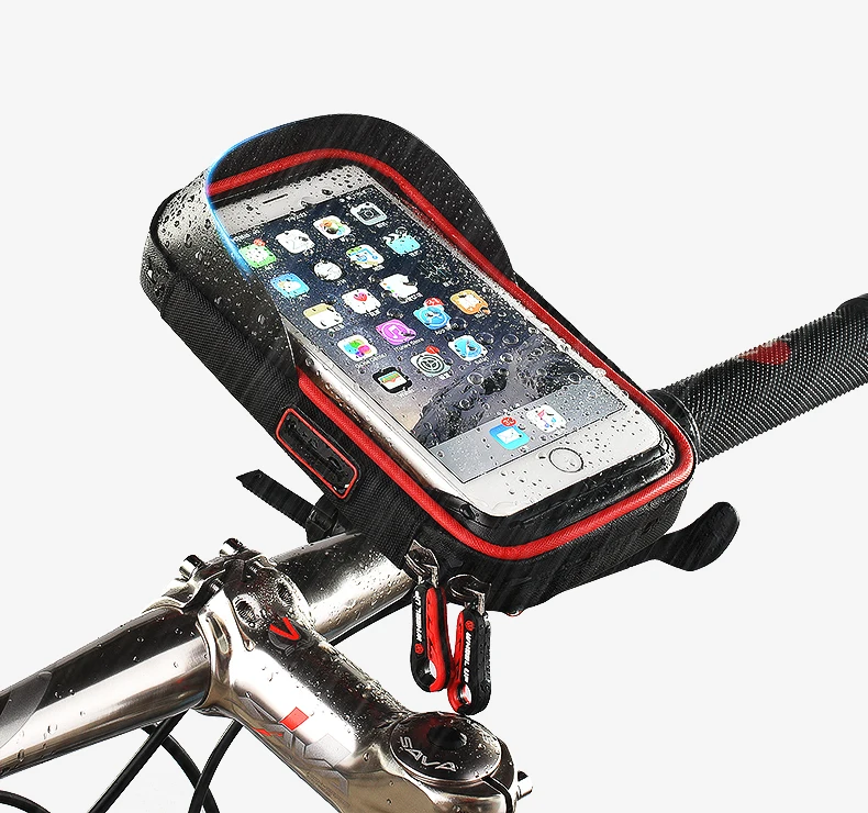 Clearance 2017 NEW 6.0 inch Waterproof TPU Touch Screen Bike Bags Bicycle Handlebar Pouch Bags New Design MTB Bike Cycling Accessories 7