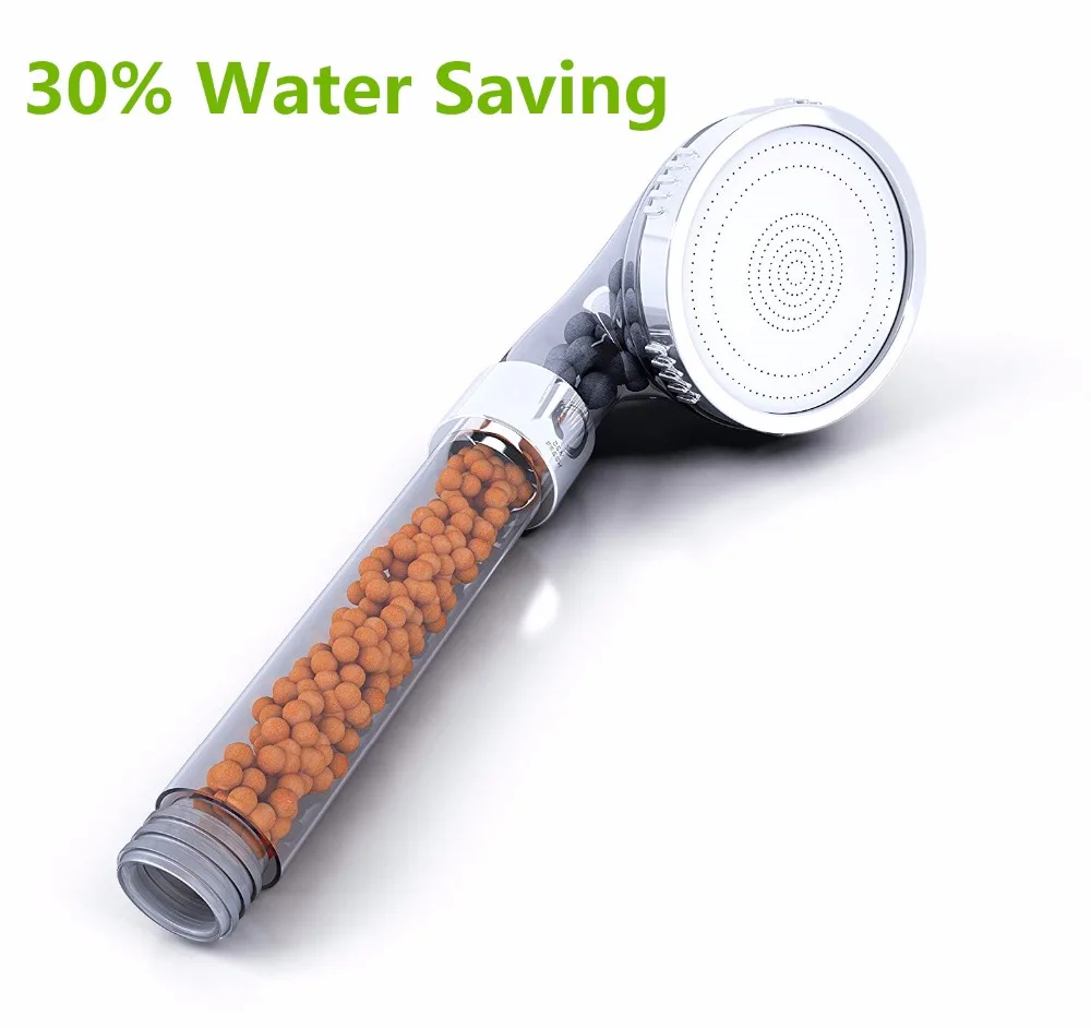 Handheld High Pressure Shower Head with Filter, Hose Ionic Stone
