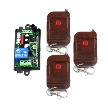 

AC 110V 220V 1 Channel 1CH Wireless Remote Control Switch Receiver Module 315MHz with 3 Peach Wooden Transmitter SKU: 5334