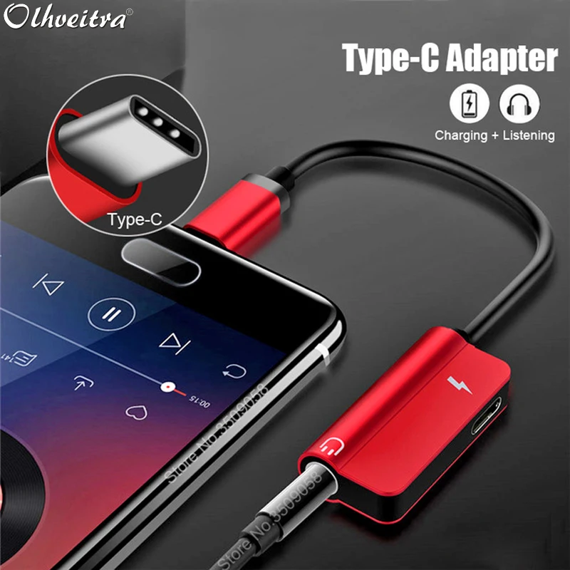 

Olhveitra Type C To 3.5mm Aux 2 in 1 USB C Headphone Adapter Charging Oneplus 7 For Huawei Samsung Charger Splitter Jack Tipo C