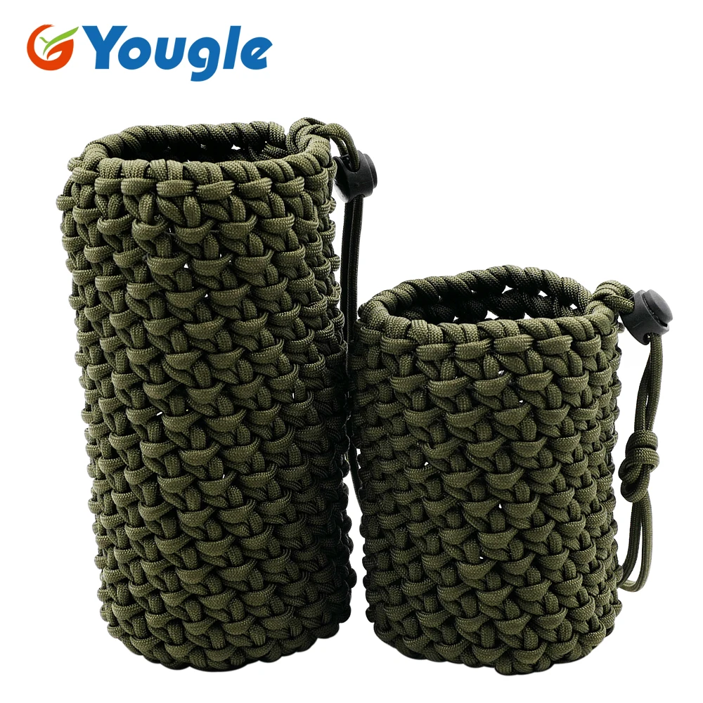 

550 Paracord Parachute Cord Water Bottle Holder Carrier Vase Jardiniere Pen Container For Outdoor Emergency Survival