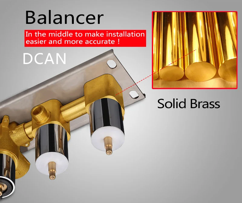 DCAN 2 mixers Max Flow 70L Thermostatic Mixer Valve Wall Mount Shower Diverter For Conceal Shower Faucet Bathroom Accessories (17)