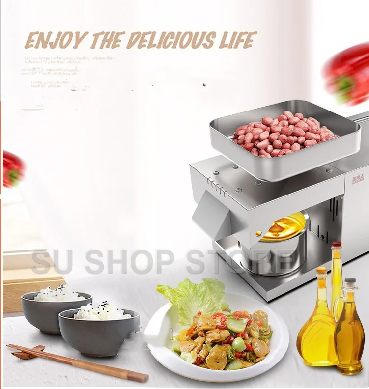 Mini Oil pressing Machine Soybean Home Use Oil Pressers Cold Peanuts Electric Stainless Steel Oil Press Machine