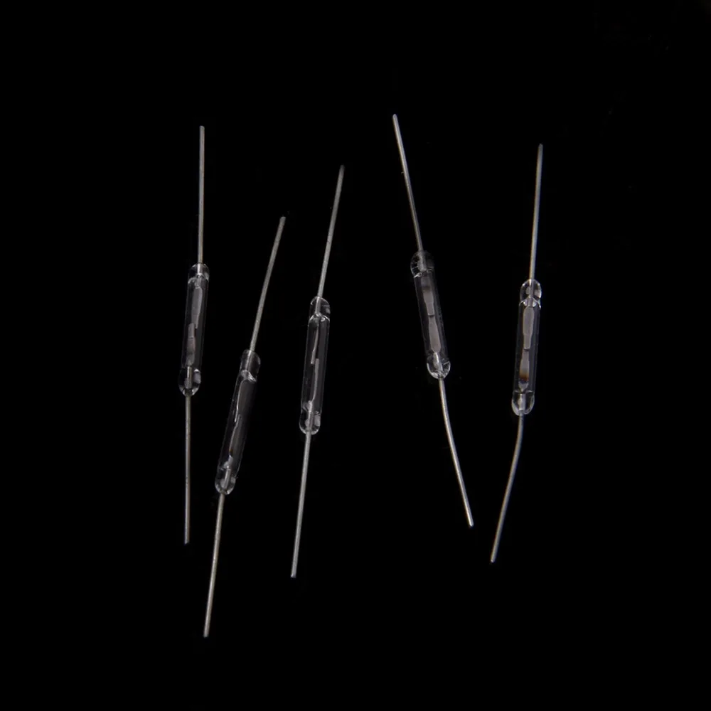 10 Pcs 2x14mm Reed Switch Normally Open Magnetic Induction Switches Electromagnetic N/O Active Components Sensors Z25 Drop ship