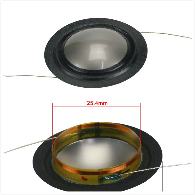 10 шт 25,4 мм 25 ядро звуковая катушка металлическая титановая диафрагма+ Шелковый боковой Высокочастотный динамик запасные части 6-8OHM