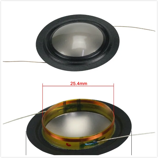 Núcleo de Bobina de Voz de Metal Diafragma + Lado de Seda Peças de Reparo Titânio Tweeter Altifalante 6-8ohm Pcs 25.4mm 25 10 - Image 5