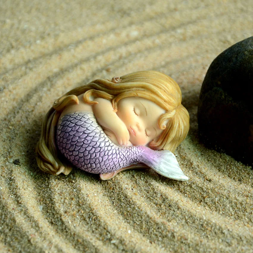 

Creative cute Mermaid Kawaii Mini Cartoon Animals Flower Fairy garden miniatures Figurines Miniatures fish tank home decoration