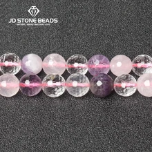 Натуральный Граненый Аметист смешанный кварцевый бисер полуфабрикат ручной работы ожерелье браслет аксессуар для изготовления ювелирных изделий