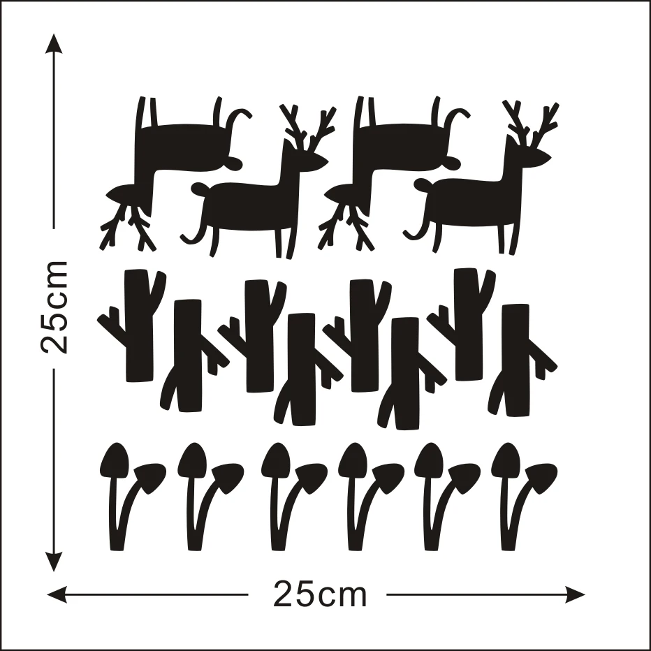 Наклейки на стену в скандинавском стиле с лесными животными для гостиной, домашний декор, дерево, художественные наклейки на стену, детская комната, декор на стену - Цвет: JD4666C0