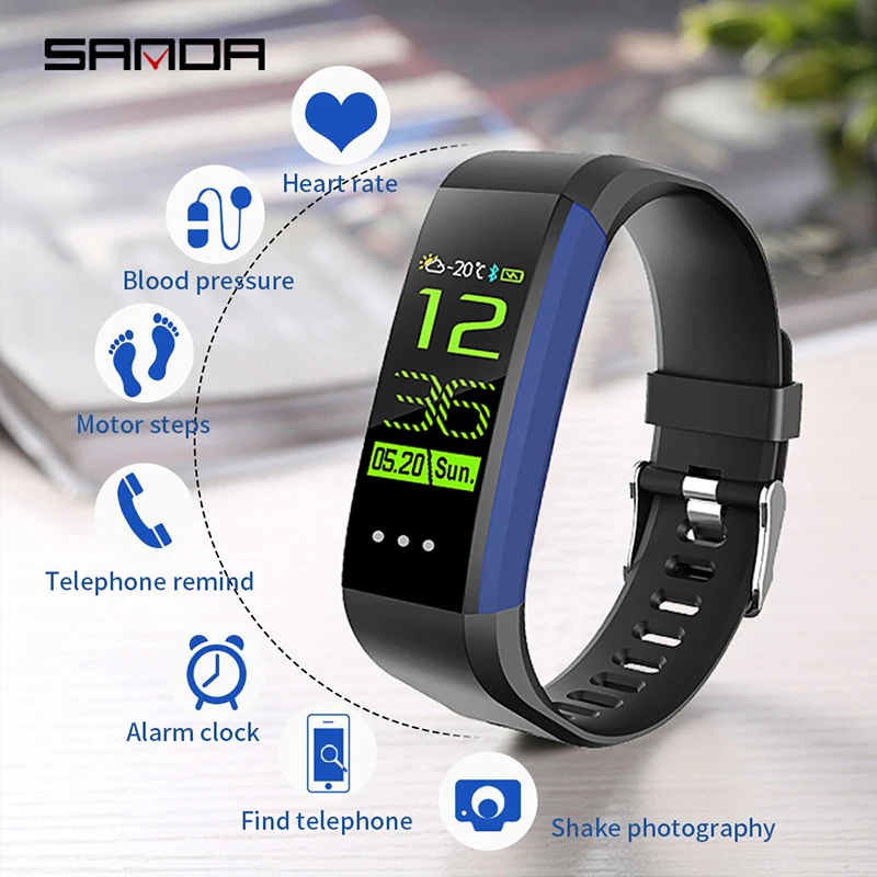 Новый Bluetooth спортивные Смарт часы для мужчин бренд Санда Мода сердечного ритма фитнес трекер непромокаемые Smartwatch женщин для ios android