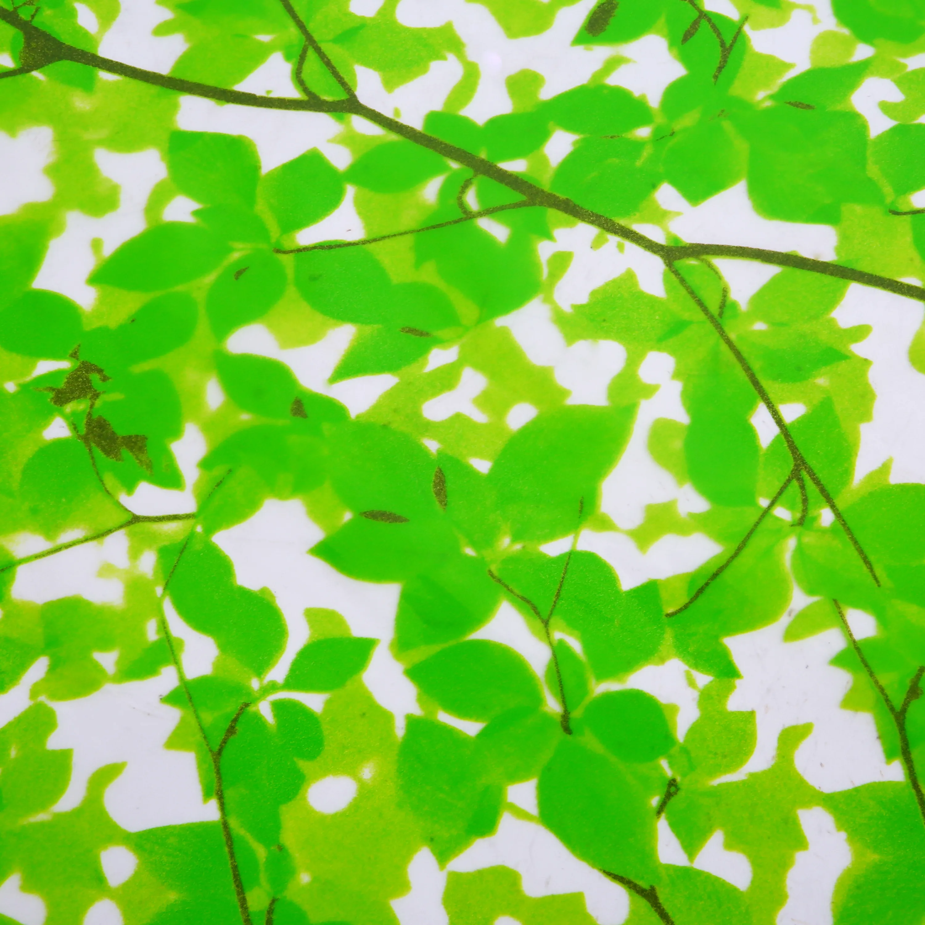 45*200cm Adhesive Green Leaves Window Film Privacy Glass Frosted Window Sticker For Home Decorations
