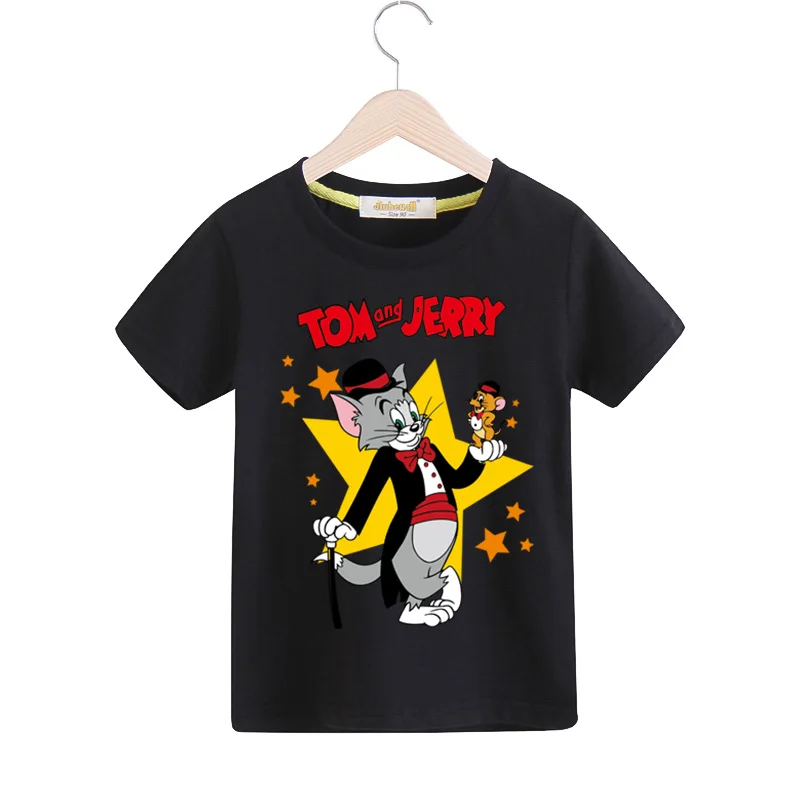 

Kids Baby Cartoon Tom And Jerry T-shirts Boys Girls Summer Tshirts Clothes Children Short Sleeve O-Neck Tees Top Costume TX169