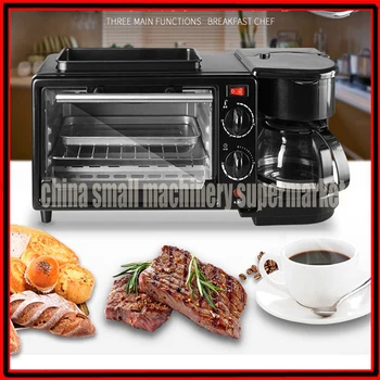 

3 in 1 Breakfast Maker Coffee Maker & Frying Pan & Toaster Oven Electric oven Bread baking machine