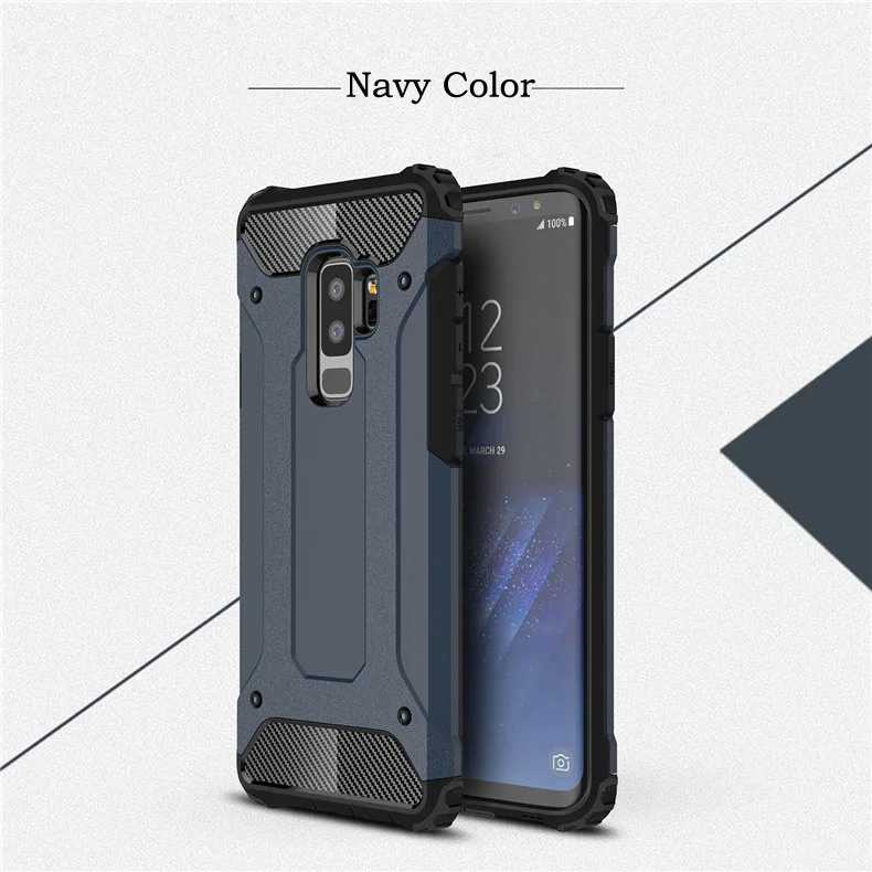 Противоударный чехол для Coque samsung Galaxy Note 8 9 S5 S6 край S7 S8 S9 плюс S10 Lite S10E J2 Prime J7 J5 A3 A5 A7 - Цвет: Navy Color