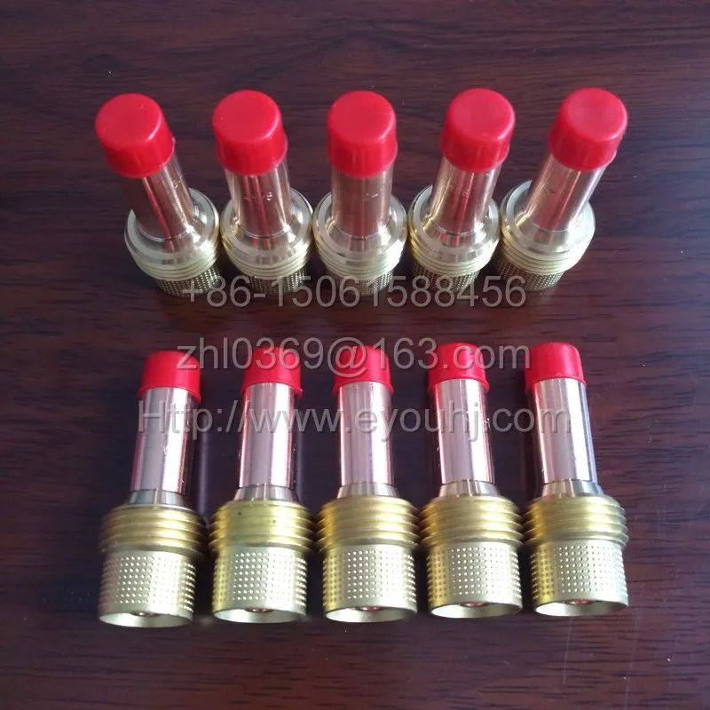 

10pcs (45V25)Gas Len 1.6mm(1/16") Medium Collect Body For TIG SR PTA DB wp17/wp18/wp26 Torch