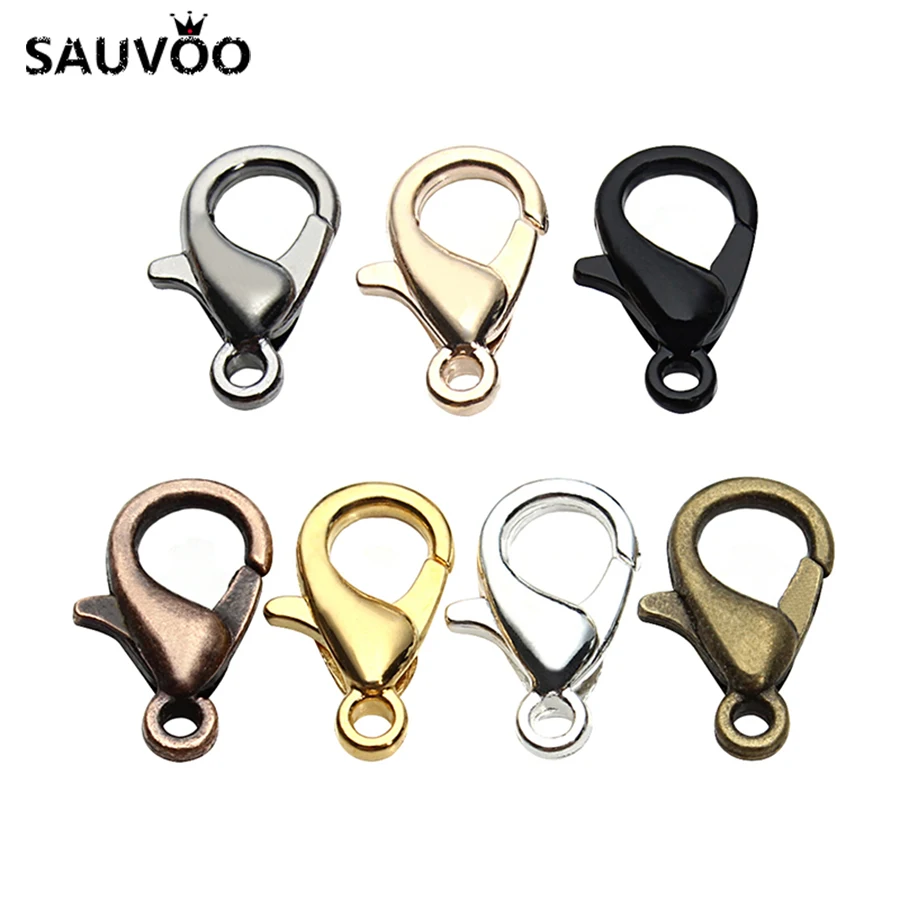 

Free Shipping 100Pcs 10/12mm Lobster Swivel Clasp For Key Ring Necklace Chain Gold Bronze Silver Plated Wholesale