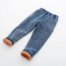 Jeans Pants Baby-Boys Children Denim Casual New Warm Winter Thick Good Velvet 1-5-Years