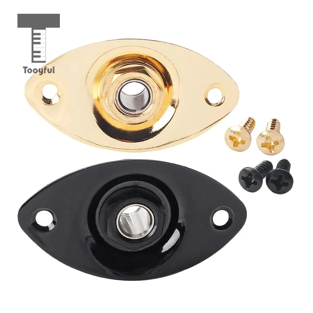 Tooyful Oval 1/4' 6.35mm Electric Guitar Ukulele Output Input Jack Plug Socket Guitar Upgrade Accessory DIY Parts