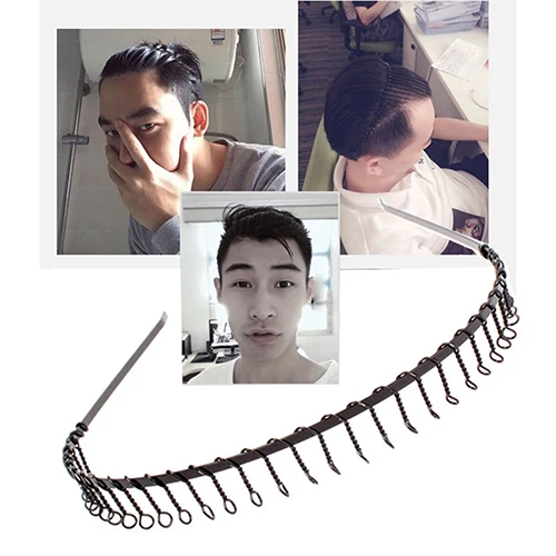 

2Pcs Men Women Unisex 83 Teeth Metal Hair Head Hoop Accessories Sports Headband