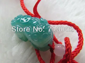 

Admirable Green agate Pi Xiu Beast pendant Hanging Lucky brave wealth amulet Talisman