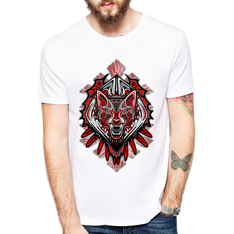 2019 New Arrival Summer Men T Shirt The Wolf Tattoo Print T Shirt ...