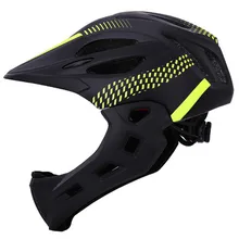 Светодиодный шлем для горного велосипеда с полным лицом для детей, спортивные защитные шлемы для детей, полностью закрытые шлемы для горного скутера BMX 42-52 Chin Pro