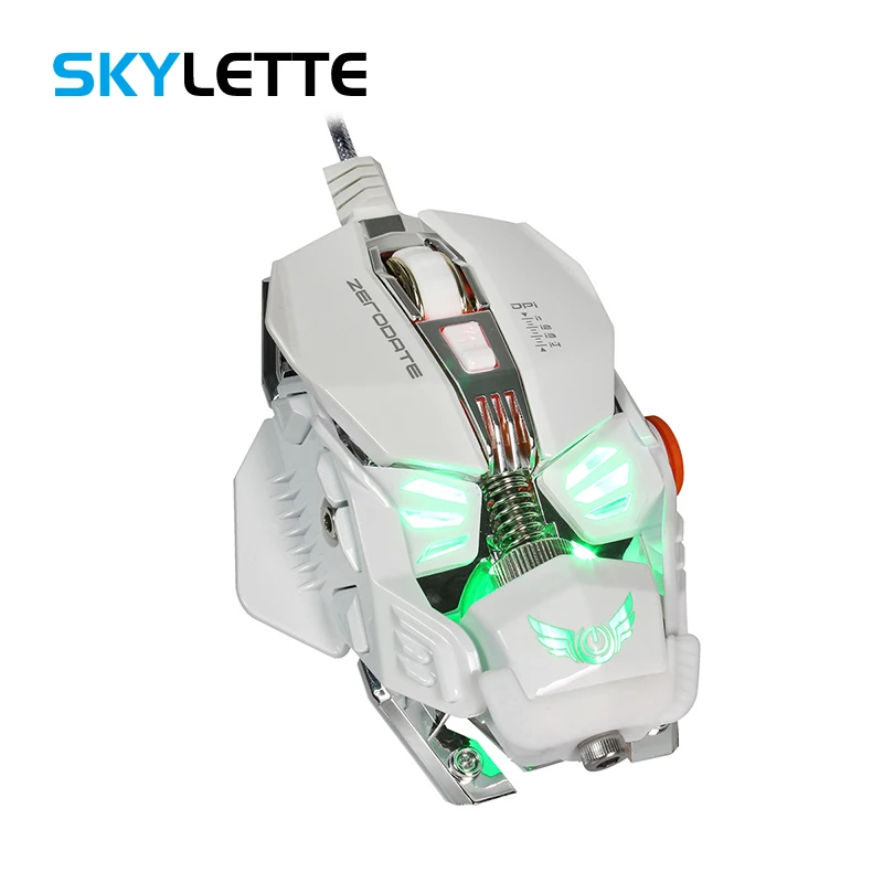 

Gaming USB Mouse Macro Definition 8 Level Adjustable 4000 DPI Aggravated Colorful Flash 1.5m Professional Competitive Mouse