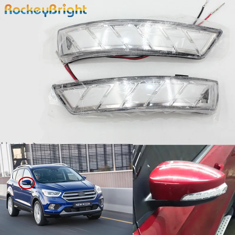 

Rockeybright For Ford Kuga 2015-up LED Side Rearview Mirror Turn Light Rear view mirror indicator Lamp flowing light signal lamp