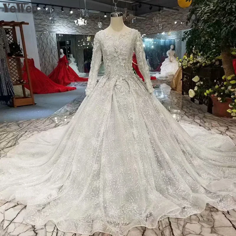 Новый 2019 белый печати Vestido De Noiva Винтаж Элегантный Простой Свадебные платья плюс