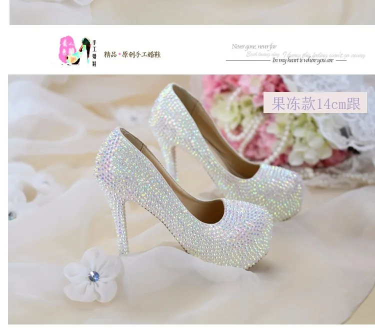 Свадебные туфли-лодочки со стразами; женская обувь белого цвета с блестящими кристаллами 6 см, 8 см, 11 см, 14 см; женские туфли для свиданий на высоком каблуке