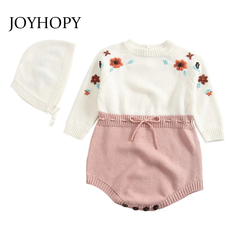 Baby Girl Bodysuits Long Sleeve Spring Autumn Newborn Baby Outerwear Princess Cotton Knitted Infant Baby Girl Clothes