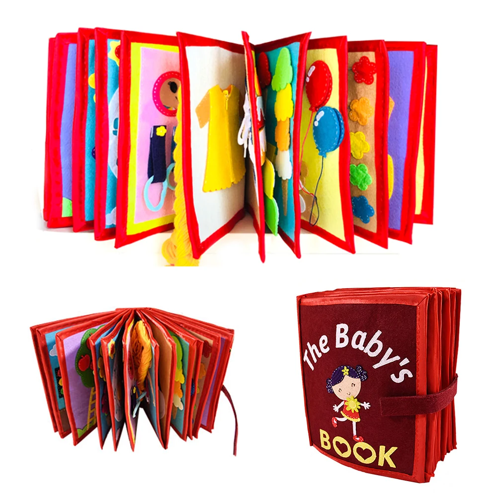 Bebé dibujos animados educación tela libro no tejido hecho a mano pintura Animal libro material de embalaje DIY niño cuento de hadas libro de tela - 1