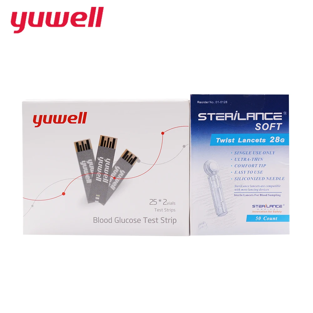 

yuwell Blood Glucose Test Strips Unit mg/dl Sterile Lancets Meter Used for Professional Monitors Diabetes Blood Glucose 710