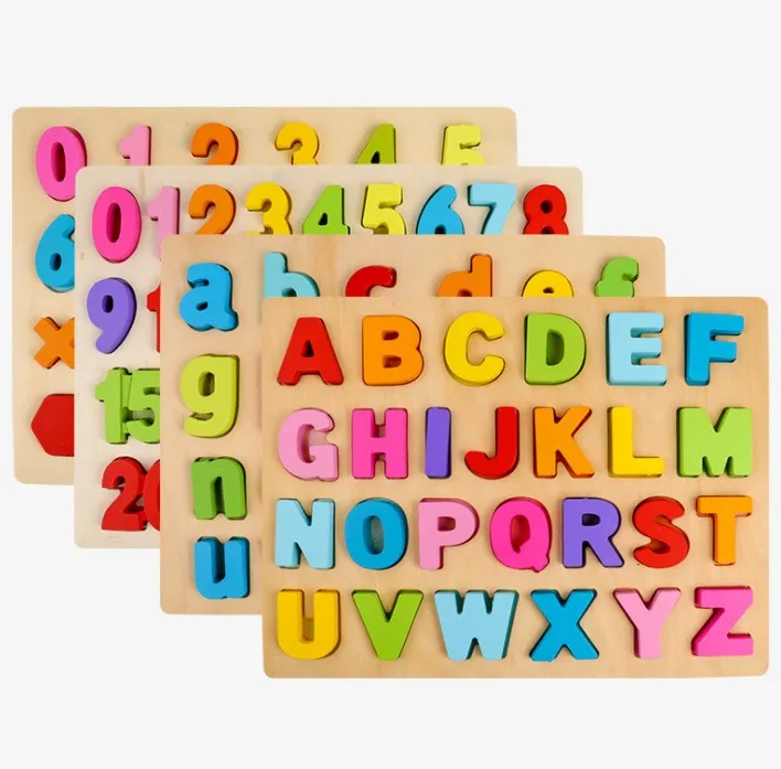 

Color cube digital letters building three-dimensional puzzle wooden toys children early education wooden educational toys