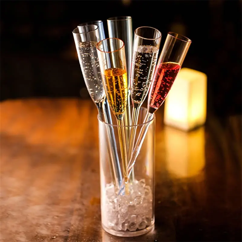 Upspirit 6pcs Plastic Champagne Cocktail Cup Champagne Flutes Wine