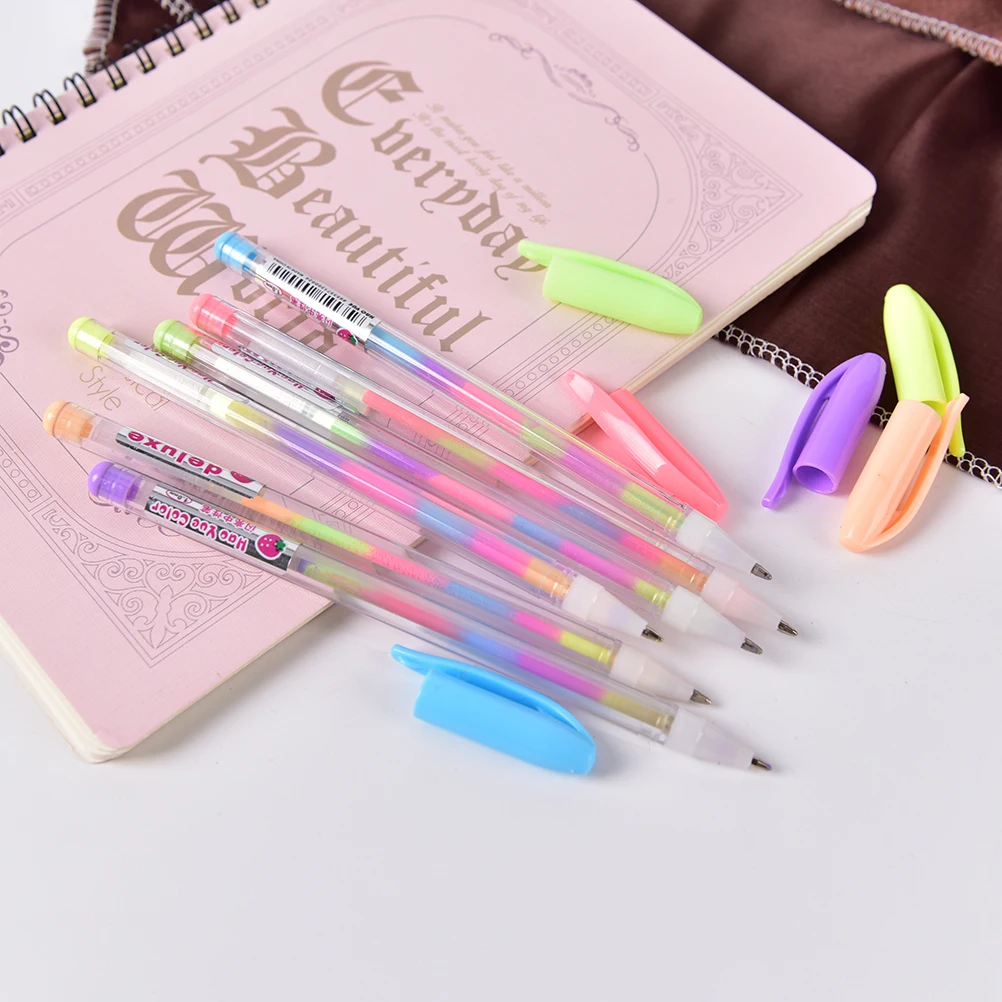 1 Pcs Rainbow Multiple Colors Marker Highlighter Writing Pen Stationery