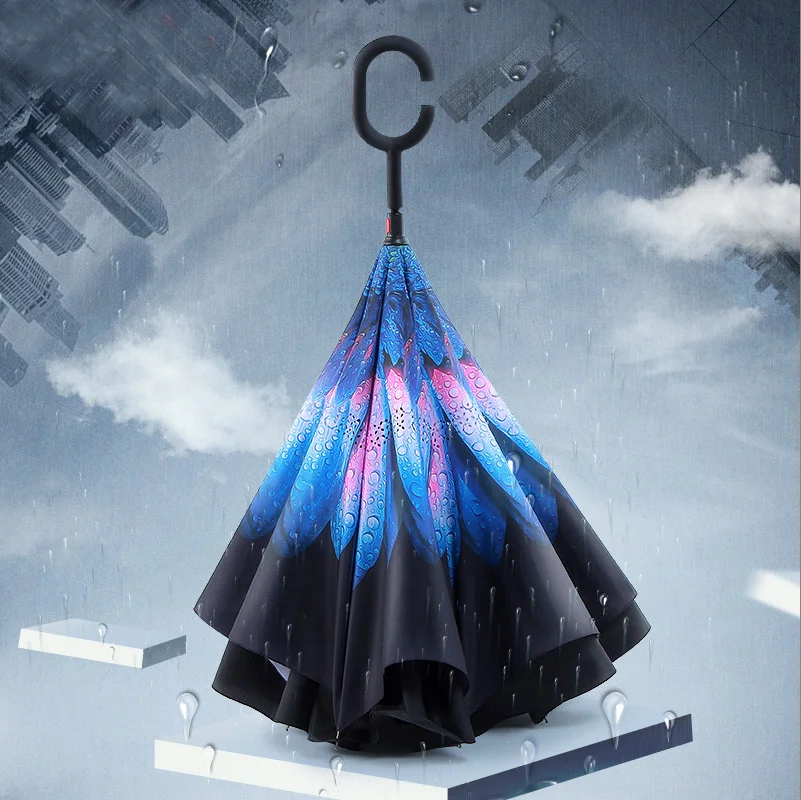 Windproof Reverse Umbrella Double Layer Inverted Umbrella Self Stand umbrella rain/sun women/men Child folding umbrella,automatic umbrella,sun umbrella