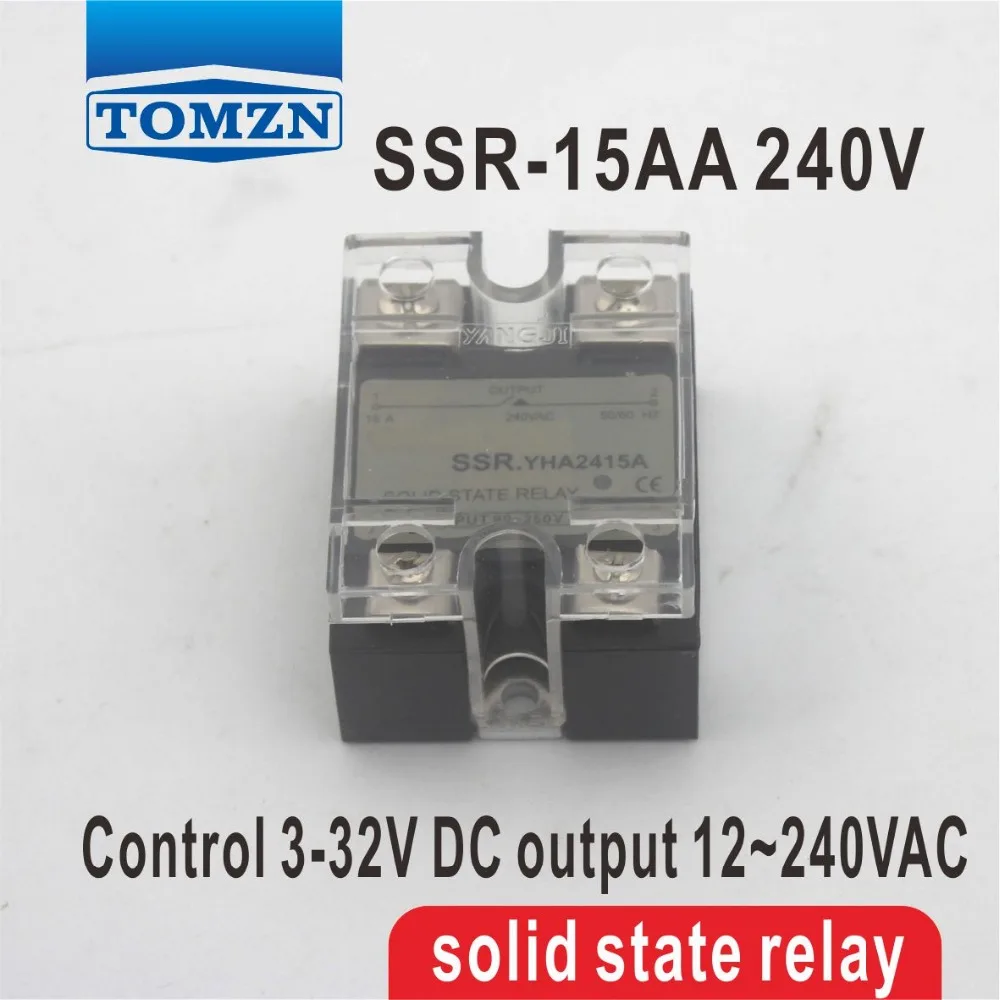 

15AA SSR input 90-250V AC load 12-240V AC single phase AC solid state relay