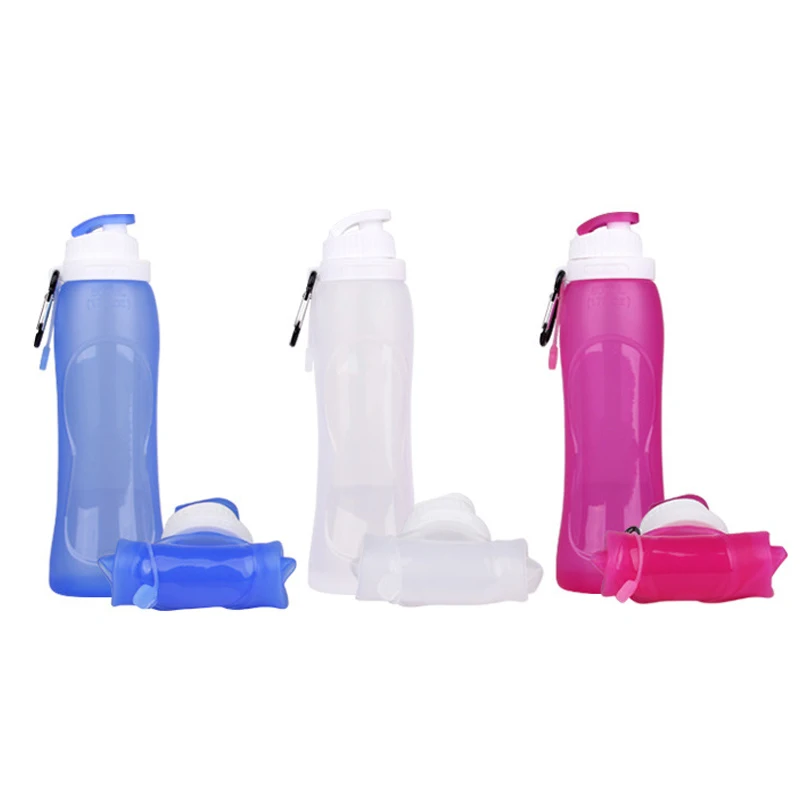 

1Pcs Foldable Creative Collapsible Multifunction Silicone Drink Sport Water Bottle Camping Travel Plastic Bicycle Bottle 500ML
