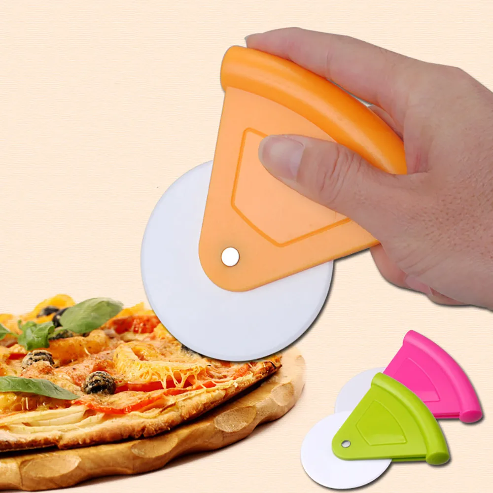 

New Plastic Pastry Non Stick Pizza Cutter Kitchen Gadget Wheel Slicer Blade Grip Accessories Pizza Tools 11.2x10.5x2cm#h