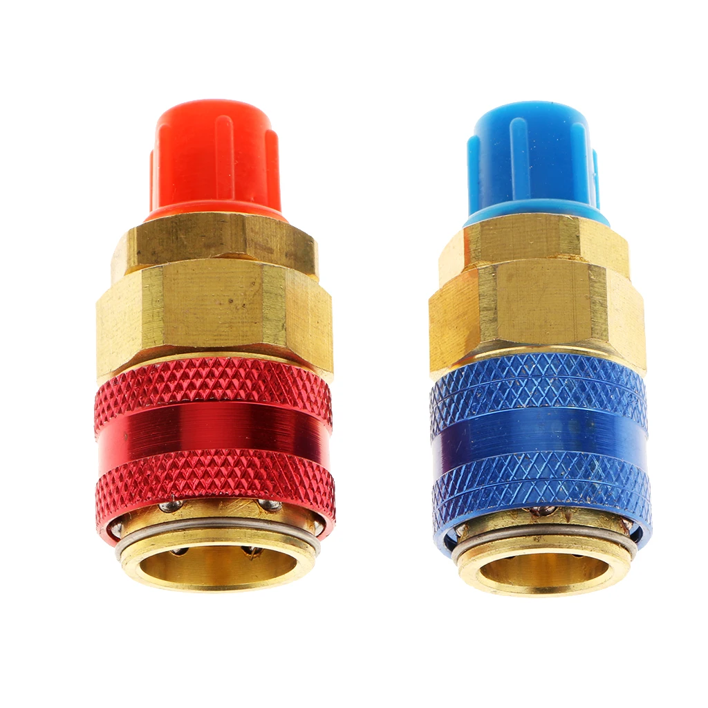 2 Pieces Car A/C R134a System High & Low Quick Connector Coupler Adapter Automotive Air Conditioning Accessories